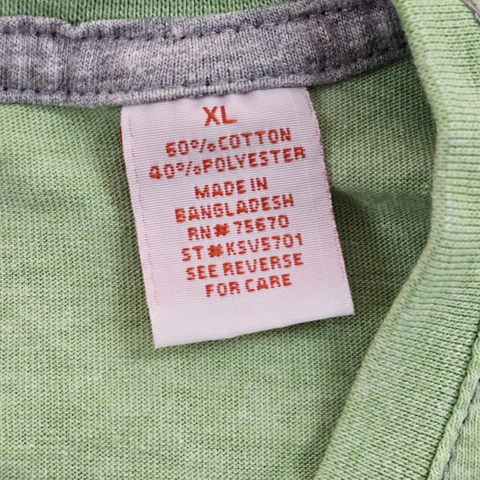 Camiseta para hombre Michael Brandon verde corta mezcla de algodón cuello en V XL Foto 4 de 4