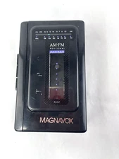 Vtg Magnavox Black Portable Cassette Player Personal AM/FM Stereo D-6541 *READ*