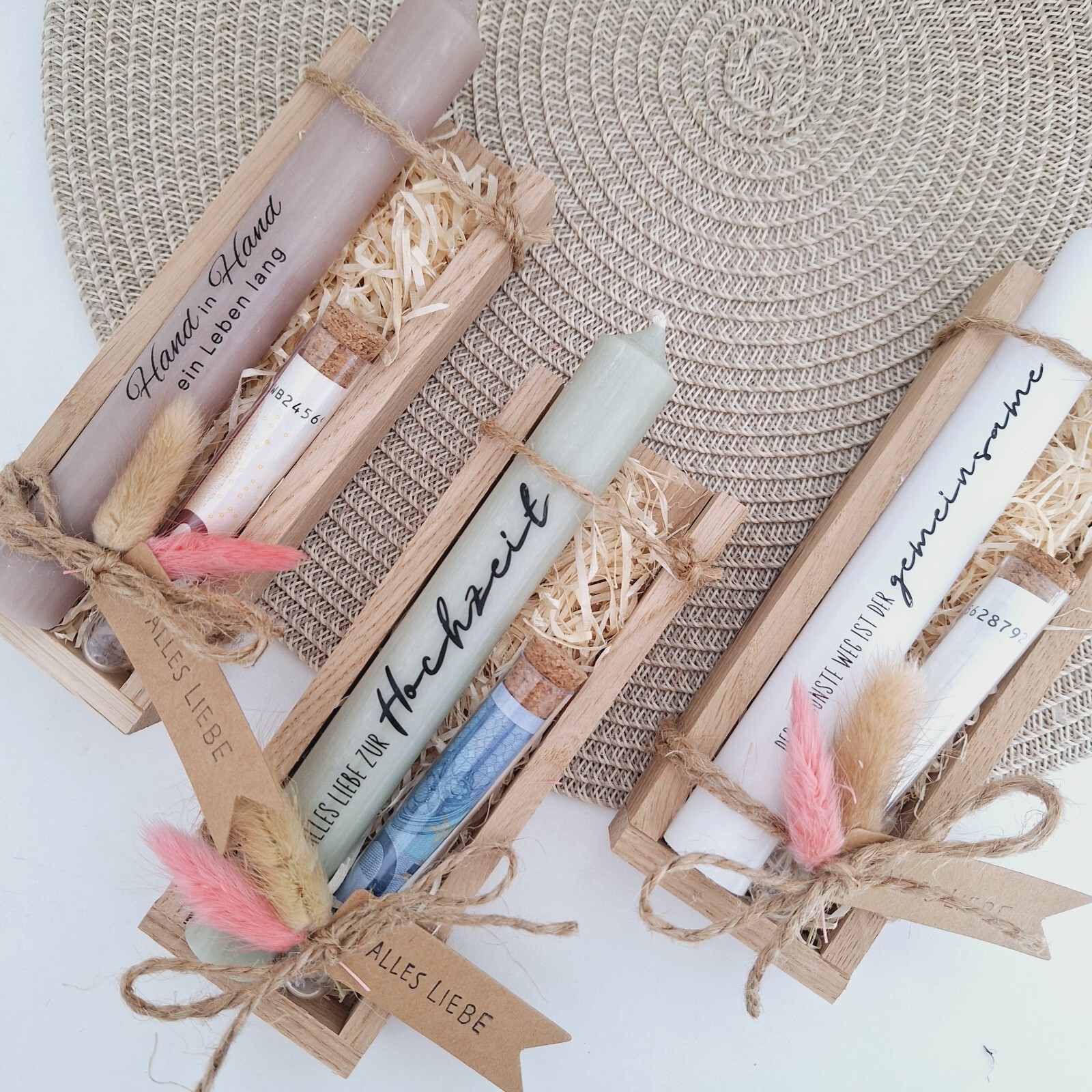 Hochzeit Geldgeschenk Reagenzglas Geschenkset Hochzeitsgeschenk Kerzenset