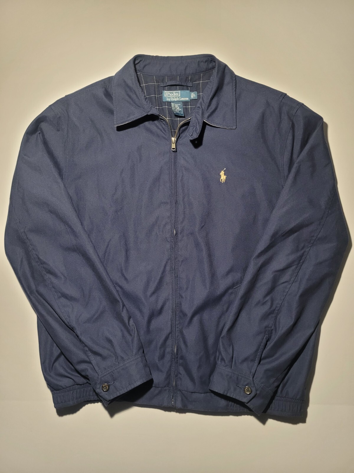 Giacca da golf vintage Polo Ralph Lauren bomber uomo grande foderata a quadri pony