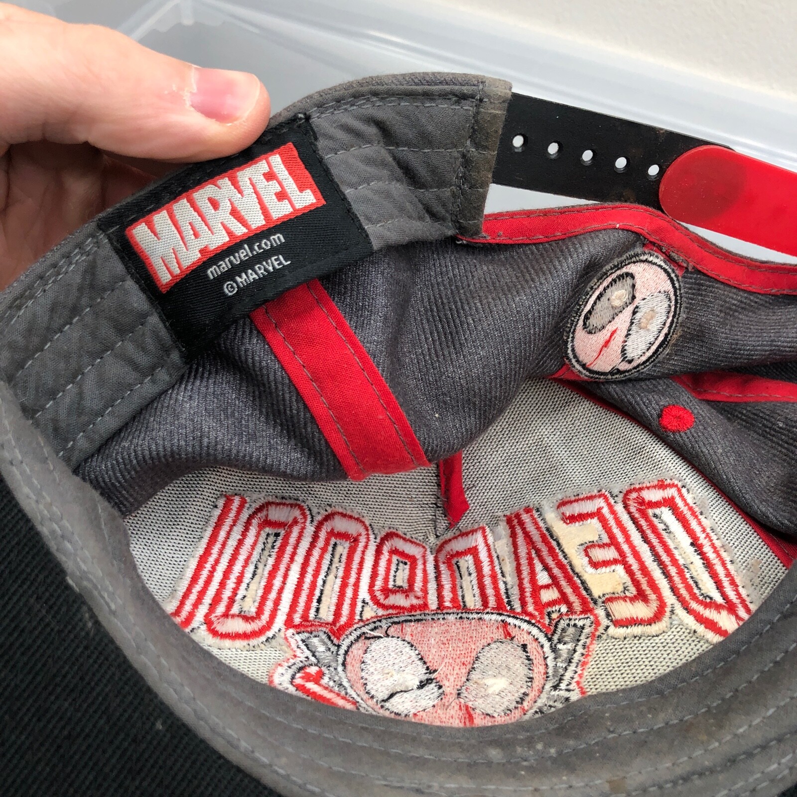 Deadpool Hat Gray Adjustable Size Cap Marvel Supe… - image 12