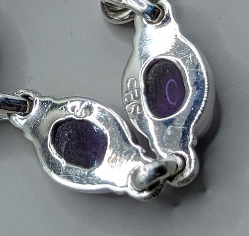 New 925 Sterling Silver Natural African Amethyst Gemstone Tennis Bracelet - Picture 10 of 10