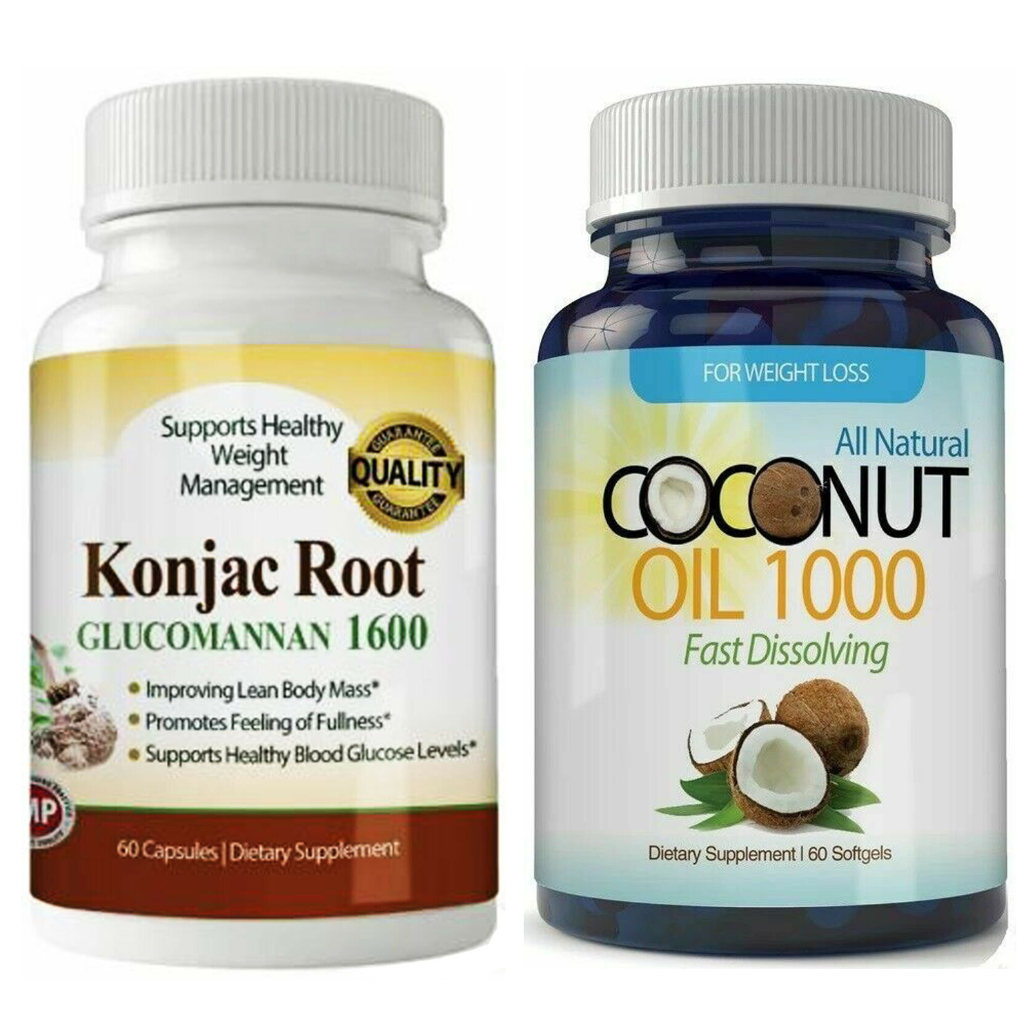 Coconut Oil Fat Burner Softgel & Konjac Root Weight Loss Dietary Supplements-image