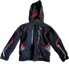 90' Spyder Boys Jacket Size 14 Ski Red Black Ski Snow Parka W/Removable Hood