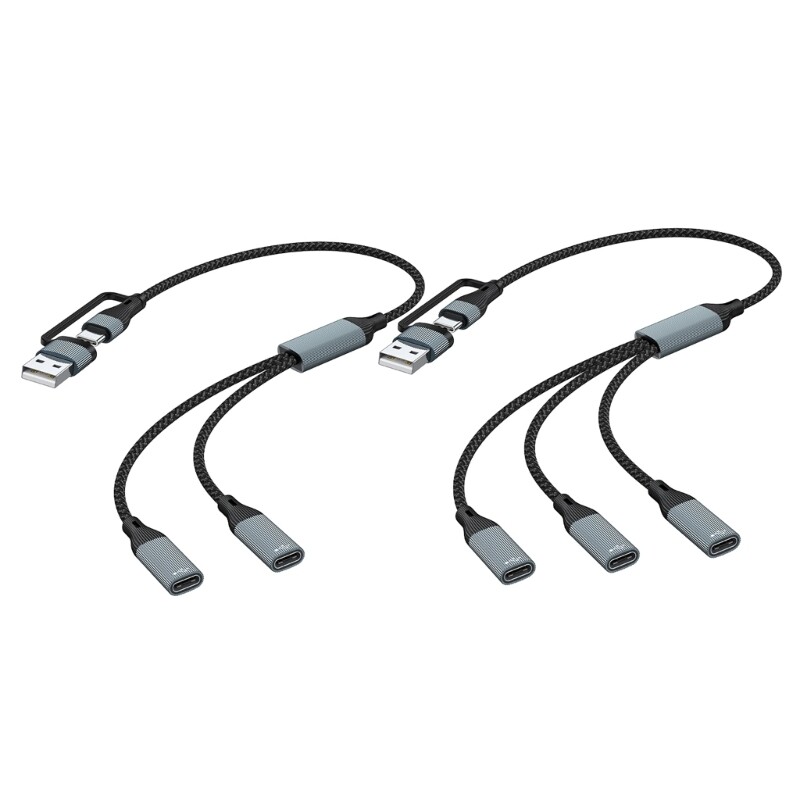 USB Type C Male to Dual/Triple Female OTG Splitter Adapter Cable