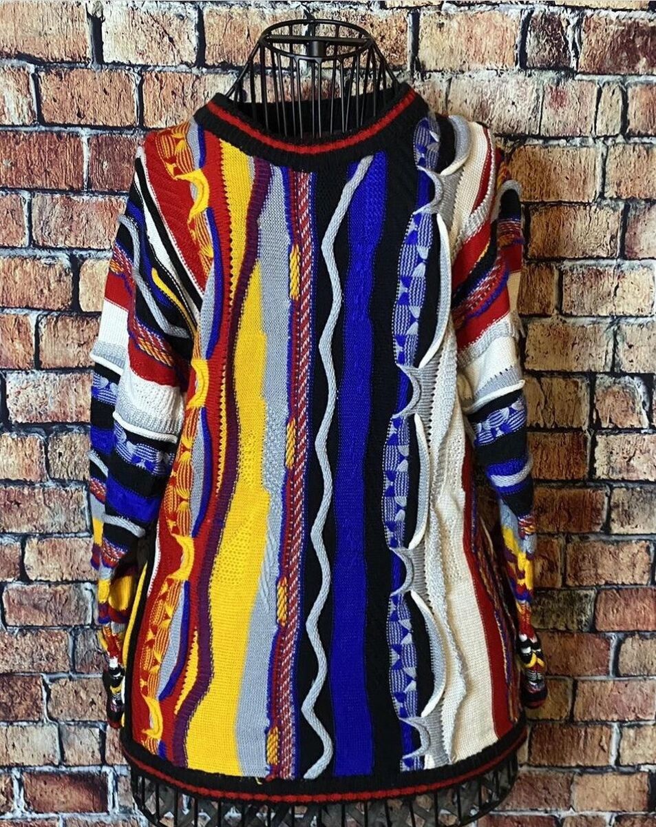 VTG Coogi Style 3D Sweater Rainbow Colorful Boys 12/14 Fits VTG Coogi Style 3D Sweater Rainbow Colorful Boys 12/14 Fits