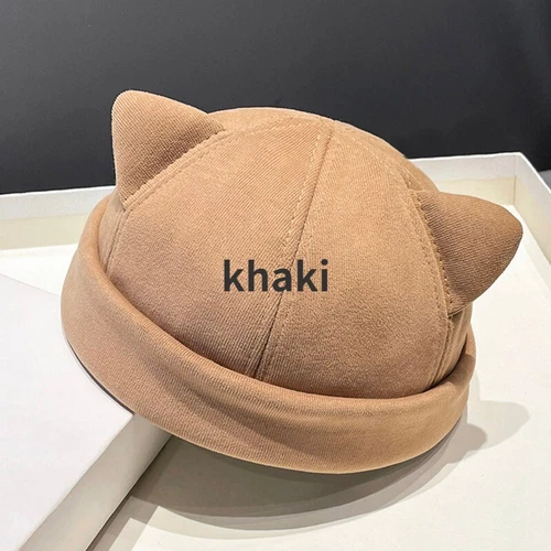 Damen Mädchen süße Katzenohren Beanie Mütze verstellbar Rollrand Baskenmütze Freizeitmütze - Bild 19 von 28