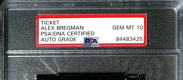 ALEX BREGMAN Signed Auto 1st MLB Hit Full Ticket 7/31/16 Graded PSA/DNA 10 GEM - Image 3 of 4