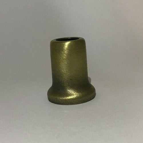 New Antique Brass Stamped Steel Lamp Neck, 1/8IP (3/8") Slip, 1" Ht., #AN963A - Picture 3 of 3