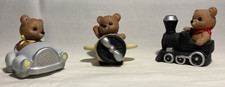 Vintage Homco 1463 - Traveling Bears, Set of 3 - Plane, Train And Automobile