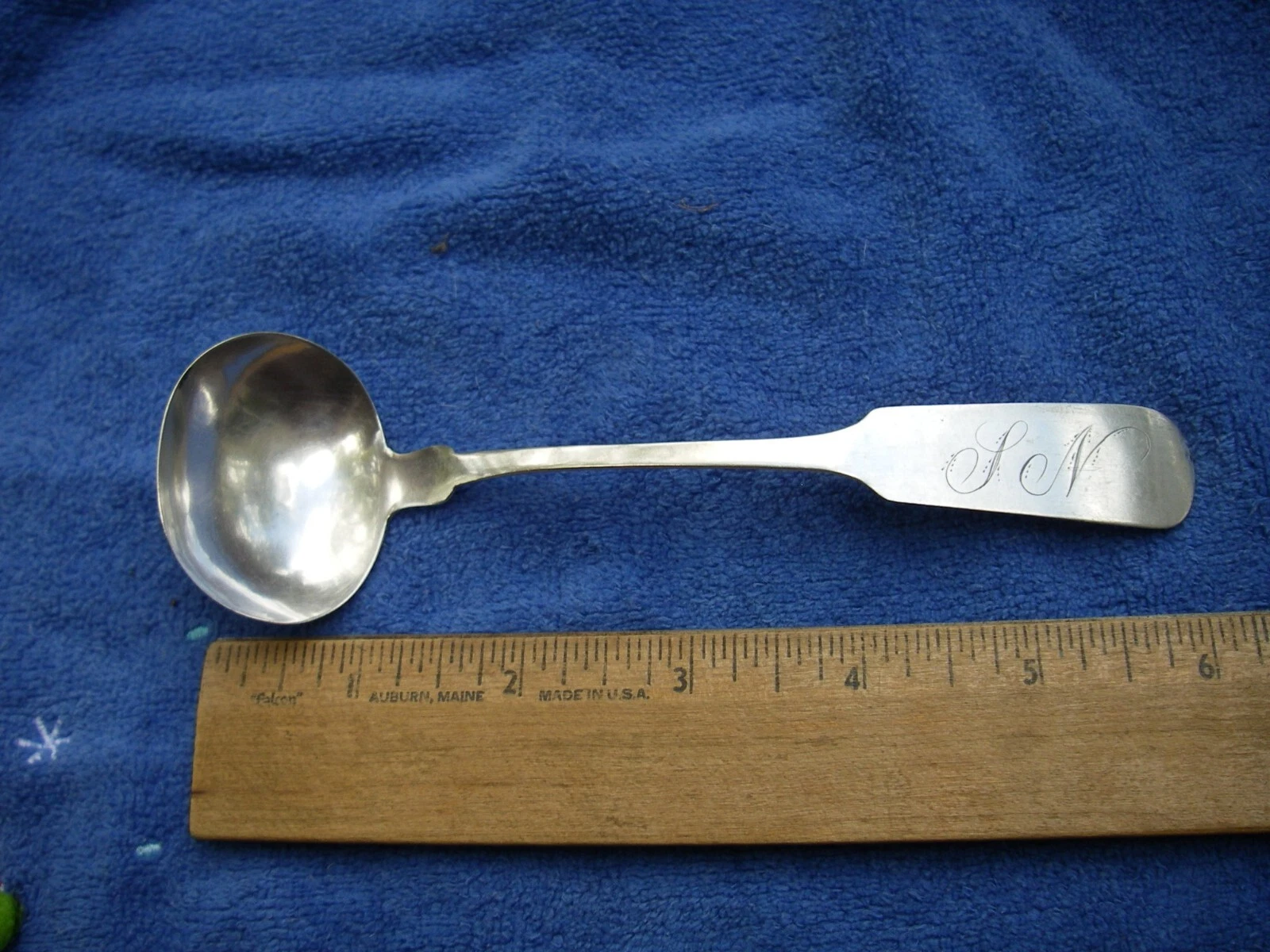 Good PHILADELPHIA Fiddle Pattern Coin Silver SAUCE LADLE-S CASTAN & CO.-NR