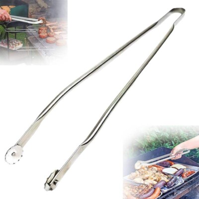 Stainless Steel BBQ Kitchen Tongs for Cooking, Long Handle BBQ Grill Tongs