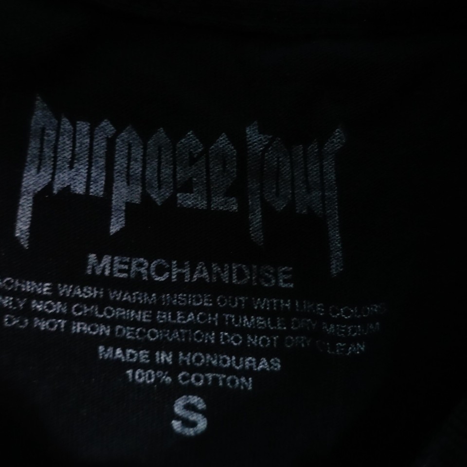 Purpose Tour Graphic TShirt Women's Size Small Black White Justin