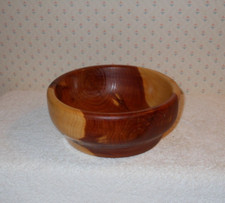 Handmade Round Wooden Bowl Trinket Dish Bowl Beautiful Solid Wood 5 3/4" Across