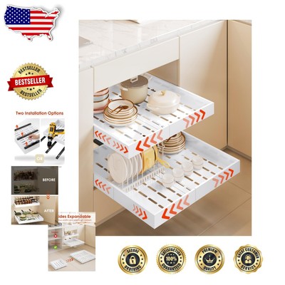 Heavy-Duty Slide-Out Drawer for Kitchen & Bathroom Cabinets - 11.6-18.1'' Wide