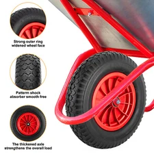16" Solid Rubber Tire Wheels Flat Free Tires 4.80/4.00-8 Truck Trolley with Axle
