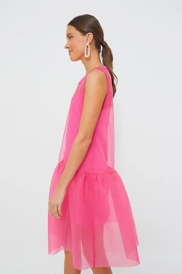 short pink organza dress Lucca One Shoulder Organza Bodycon Mini Dress