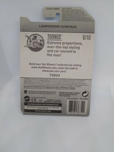 2017 Hot Wheels Lamborghini Countach White Tooned 54/365 DTX49 (HW333) - Picture 3 of 3
