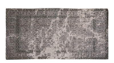 Vintage Baumwollteppich Teppich Läufer 150x75 cm, Grau/Mocca Chic Antique NEU