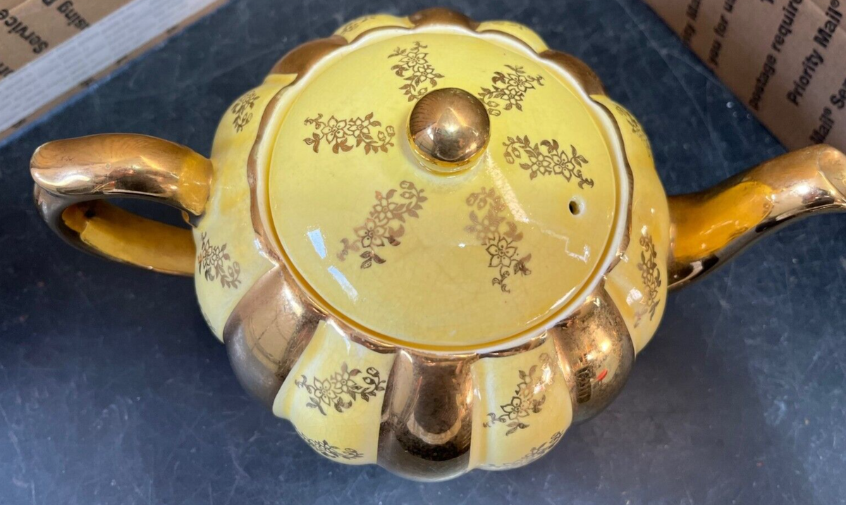 Gibson - ティーポットGIBSONS England製 Rare Gibsons England #W204 Silver & White Teapot + Sugar