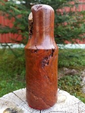 Vintage Rustic Artisan Hand Turned Burl Wood Bud Hardwood Art Vase 8.5" Tall