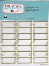 Martha Stewart Home Office Avery White Address Labels Gold Ornaments QK Ship 