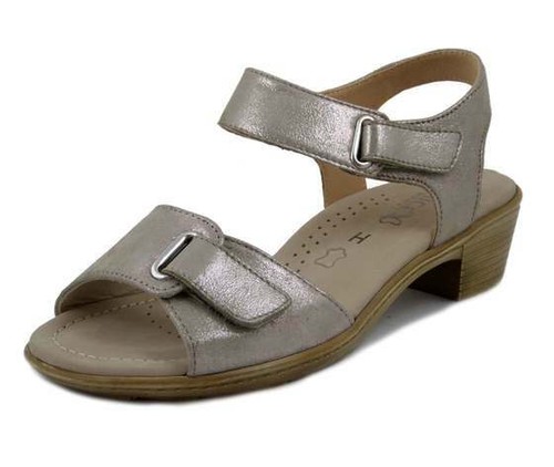 Sandali Donna Comfort in Pelle Beige Pianta Larga con Strap Tacco Basso  CAPRICE | eBay