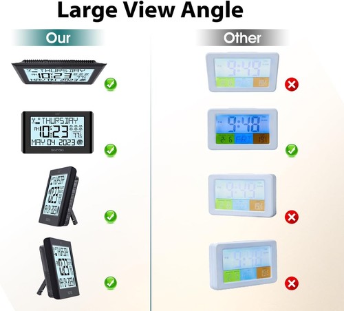 Digital Clock with 6 Alarm Clocks: Atomic Clock with Indoor Temperature Self ... - 第 6/8 張圖片