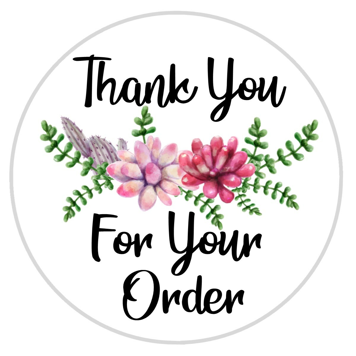 Thank You For Your Order - Stickers / Seals - Multiple Sizes 