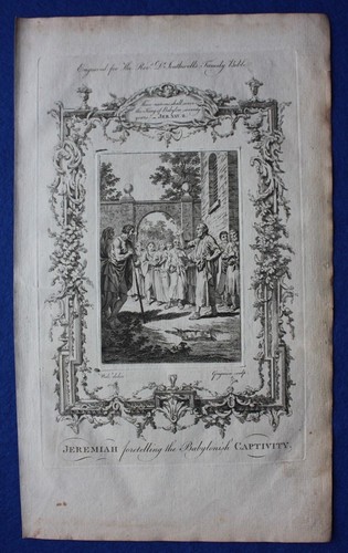 Original antique print JEREMIAH, BABYLONIAN CAPTIVITY,Dr. Southwell's Bible 1774 - Picture 2 of 3