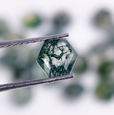 Natural Garden Moss Agate Hexagon Shape 6X6mm Loose Gemstone Birthday Gift 1 Ct.