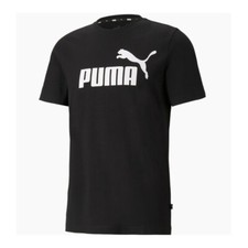 T-shirt manica corta uomo Puma Essentials Logo 586666-01 nero-bianco