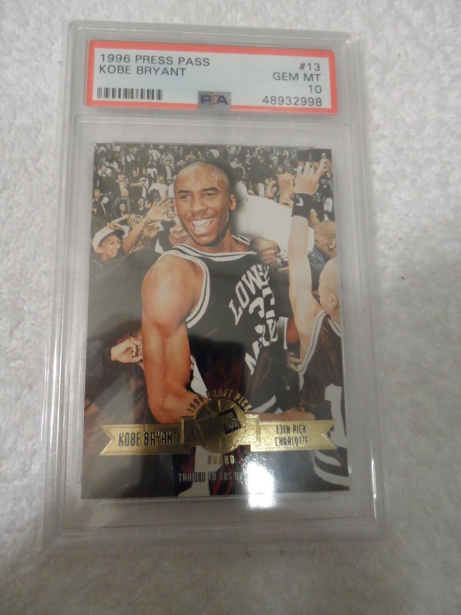 1996 Press Pass Kobe Bryant Rookie RC #13 PSA 10 GEM MINT | eBay