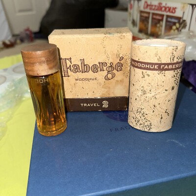 VTG Faberge woodhue cologne Splash 30ml 1oz Body Bath powder