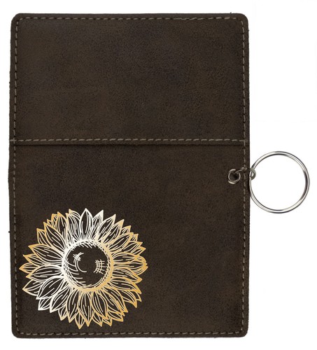 Cartera Llavero Girasol Grabado Láser Cuero sintético - Imagen 17 de 18
