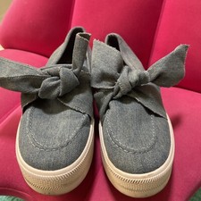 G By GUESS CHIPPY Womens Blue Denim Fabric Slip-On Fashion Sneaker Platform-10M