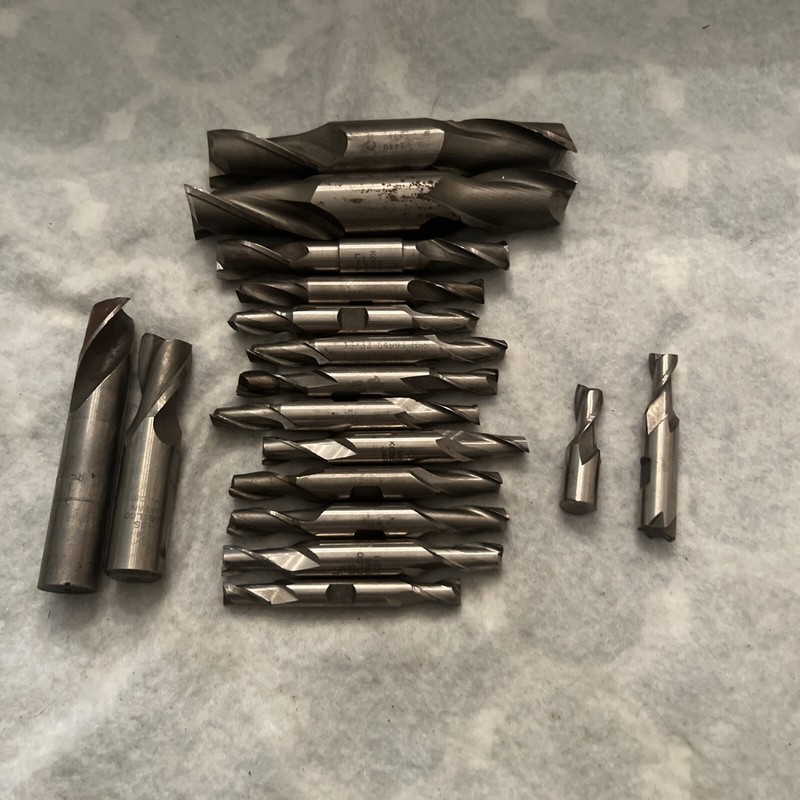 LOT OF 17 ASSORTED USED,END-MILLS, Please See Photo