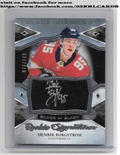 2018-19 UPPER DECK BLACK DIAMOND HENRIK BORGSTROM SILVER ON BLACK RC AUTO 76/249