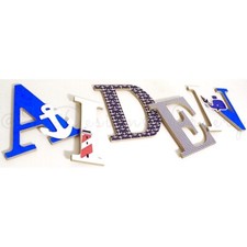 Nautical Themed Wooden Nursery Letters - Custom Sailing Themed Kids Room