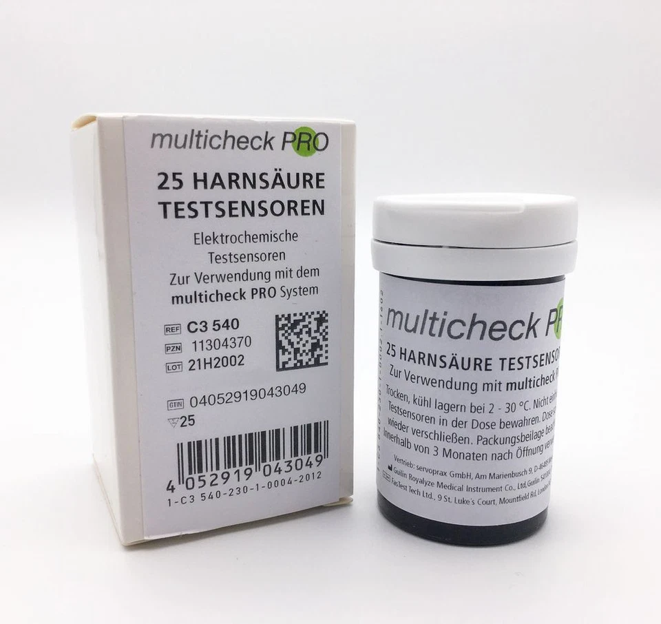 SERVOPRAX GMBH C3 540 Harnsäure Sensoren Teststreifen, 25 St., für Lifetouch Multicheck Pro
