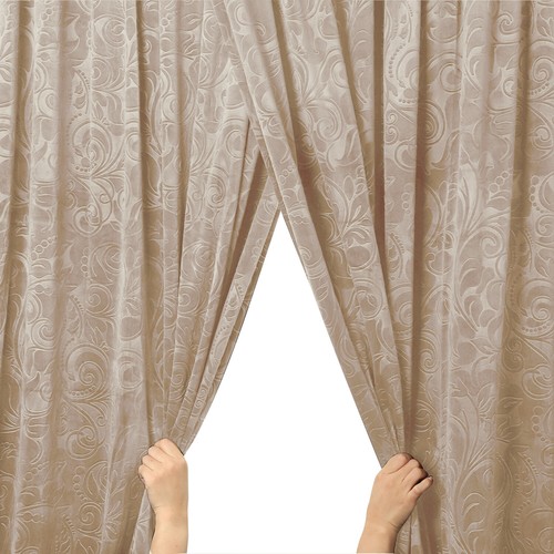Blackout Luxury Velvet Curtains Ready Made Thick Lined Panels Floral Drapes Pair - Picture 8 of 22