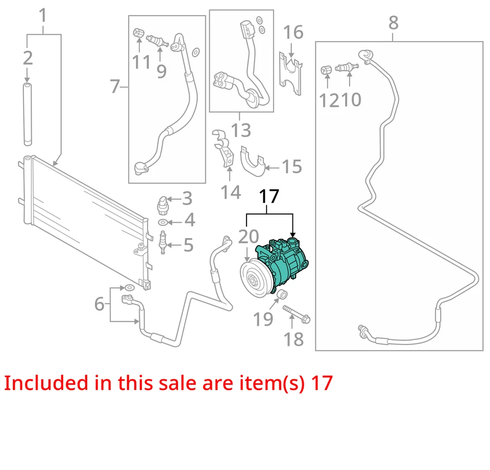 Audi A6 2014 aire acondicionado aire acondicionado compresor de aire acondicionado fabricante de equipos originales 74 k millas - LKQ309684427 Foto 3 de 4