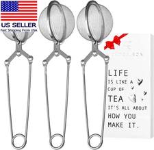 Snap Ball Tea Strainer 3 Pack Tea Infuser with Handle Tea Mesh Infuser Snap Ball