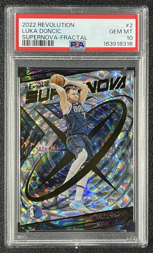 LUKA DONCIC PSA 10 2022-23 PANINI REVOLUTION #2 SUPERNOVA FRACTAL 8316