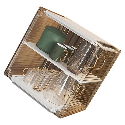 (Medium White)Cup Storage Rack Staubdicht Stapelbar Kunststoff Klar Cup Organ E