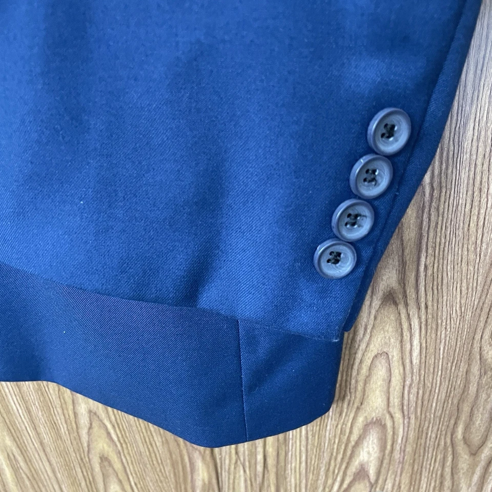 Chaqueta Blazer Giorgio Fiorelli Para Hombre 56R Azul Poliéster Sólido Doble Ventilación Foto 3 de 4