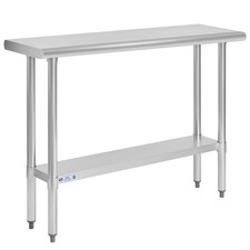 Hally Stainless Steel Table for Prep & Work 14 x 48 Inches, NSF Commercial He...