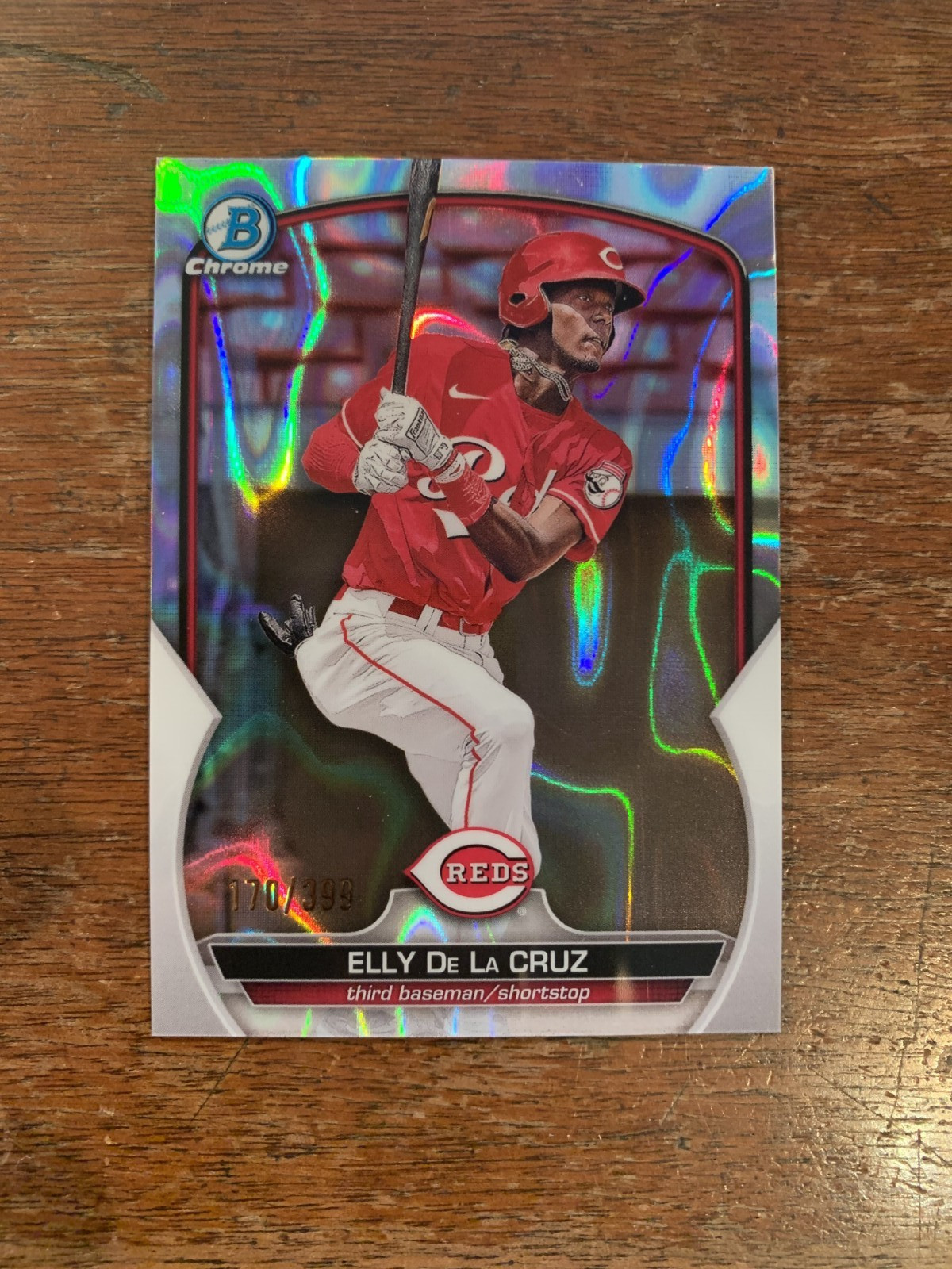 2023 Bowman - Chrome Prospects Elly De La Cruz #BCP-65 Lava Refractor /399 Reds