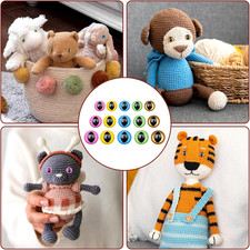 80Pcs Safety Eyes for Amigurumi with Washers,12/15/18mm Colorful Plastic Safe...