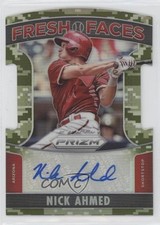 2015 Panini Prizm Fresh Faces Signatures Camo 28/199 Nick Ahmed #19 Auto 5w7
